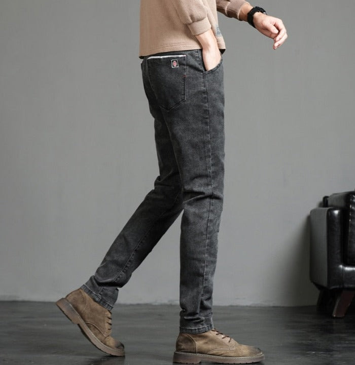Vinny Vintage Jeans in dark grey, casual cotton fit, suitable for spring and autumn.