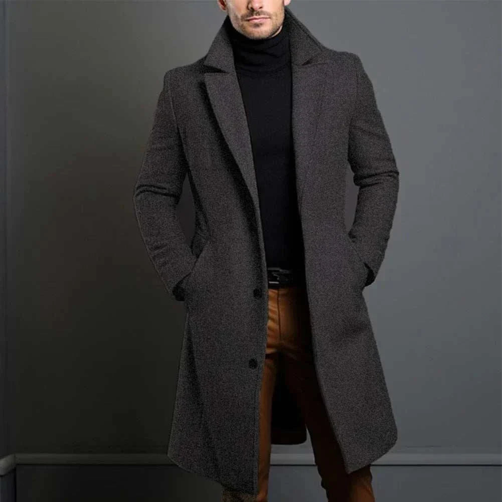 Men's perfect fall coat, high-quality polyester, warm stylish autumn outerwear.