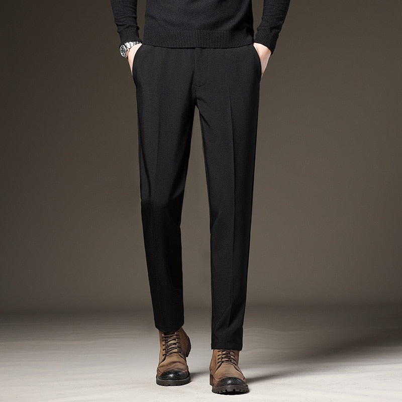 Vinny Suit Pants for men in black, showcasing a smart elegant style.