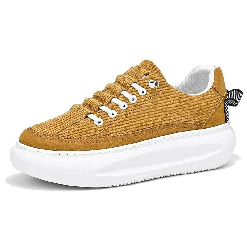 Yellow Cricket bulb shoes with white sole, offering style and comfort for casual wear.