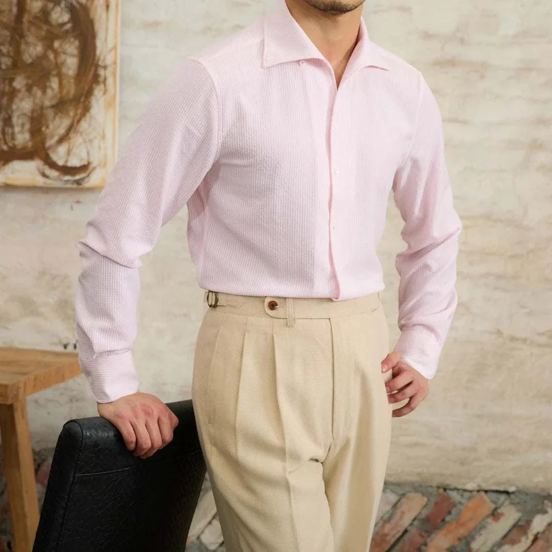 Men's vintage Italian long sleeve shirt with elegant style and perfect fit.