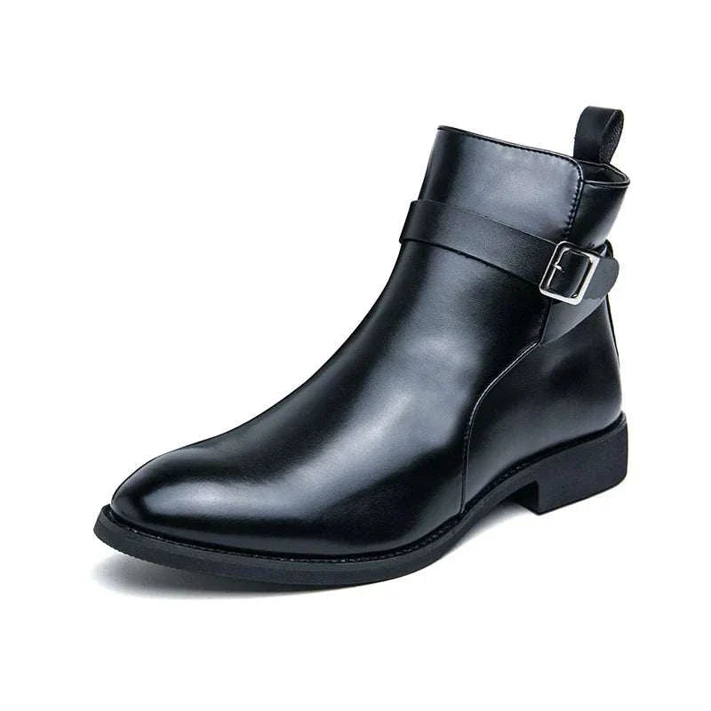 Elegant luxury boots made of ecological leather and rubber.