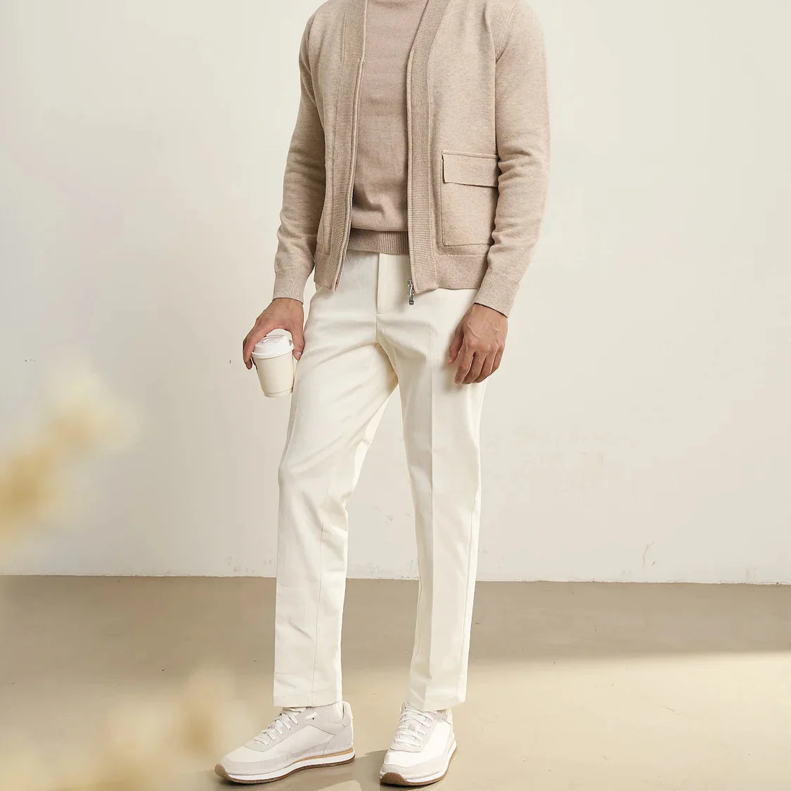 British pullover old money cardigan for men in warm wool, perfect for fall.