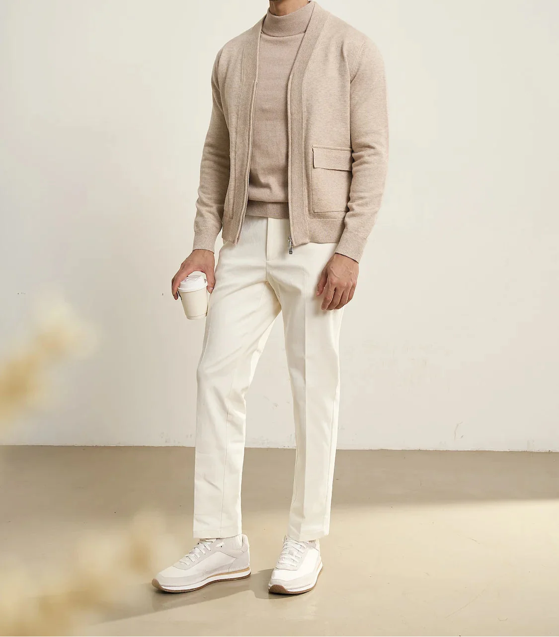 British pullover old money cardigan for men in warm wool, perfect for fall.