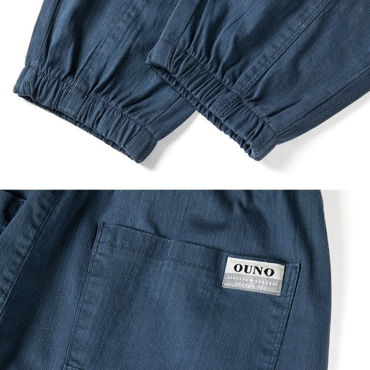 Vinny Loose Pants in blue, relaxed fit joggers for men, breathable cotton and polyester fabric.