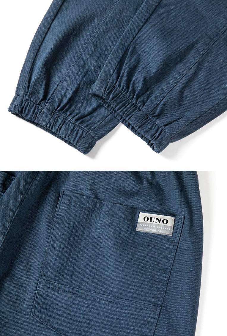 Vinny Loose Pants in blue, relaxed fit joggers for men, breathable cotton and polyester fabric.