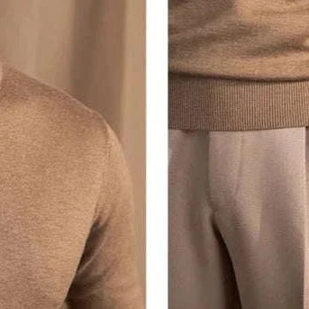 Antonios slim fit half-turtleneck sweater in wool, men's style, close-up.