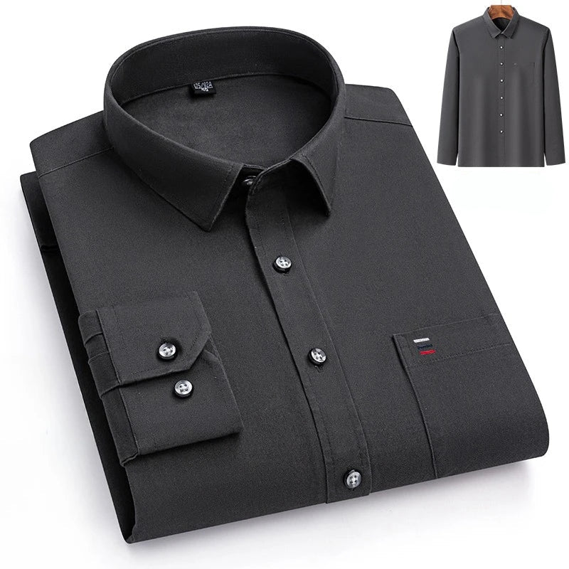 Luxury cotton shirt with single pocket