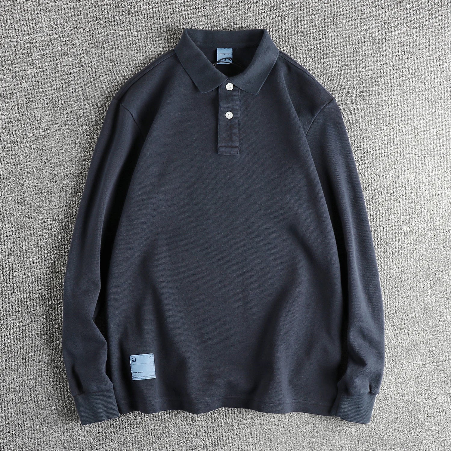 American retro polo long-sleeve t-shirt