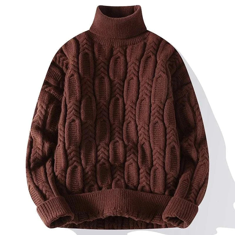 Juku winter sweater in brown, premium quality wool, solid pattern, cozy and stylish for cold seasons.