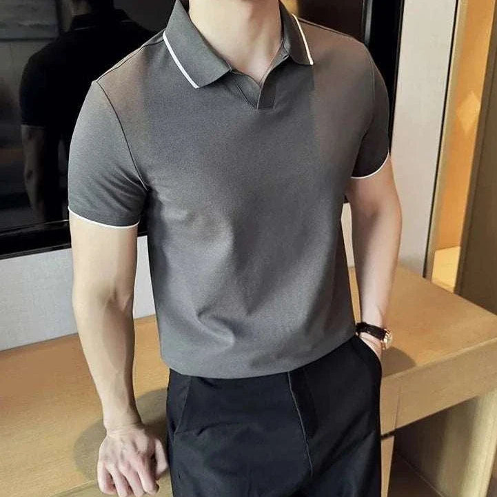 British slim fit summer polo t-shirt, men's spring/summer fashion.