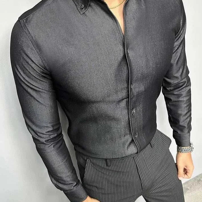 Office outfit suit long sleeve shirt for men, casual and elegant style.