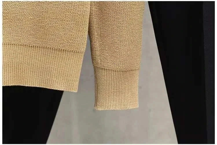 Cozy knit texture of Antonio's half zipper sweater.