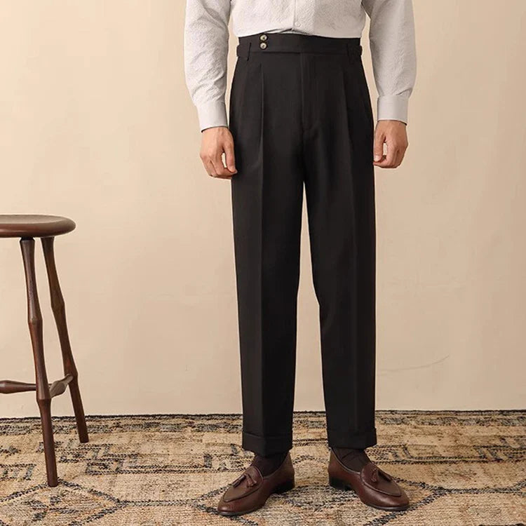 Trousers office business social club for modern gentlemen, polyester cotton blend.
