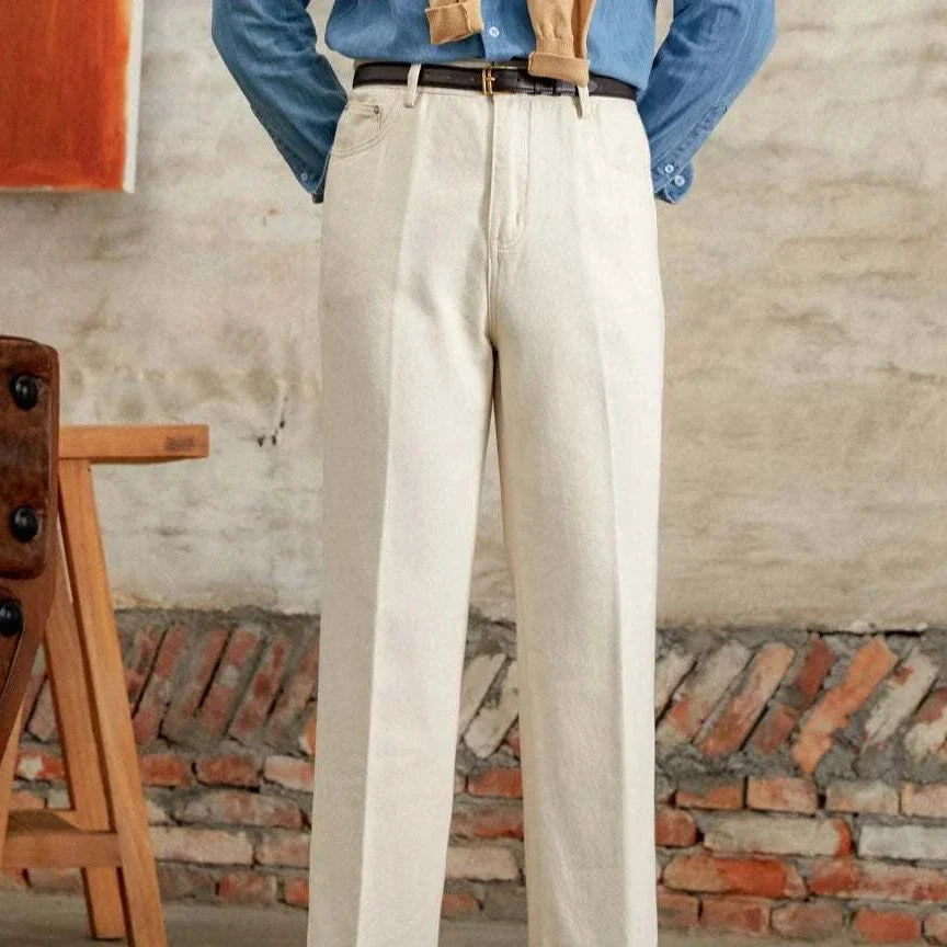 British pure cotton old money pants for modern gentlemen, showcasing luxurious polyester and cotton blend.