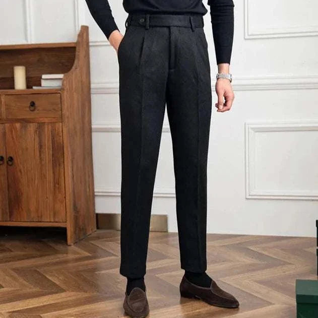 Winter wool Italian trousers for men, 100% wool, smart casual style.