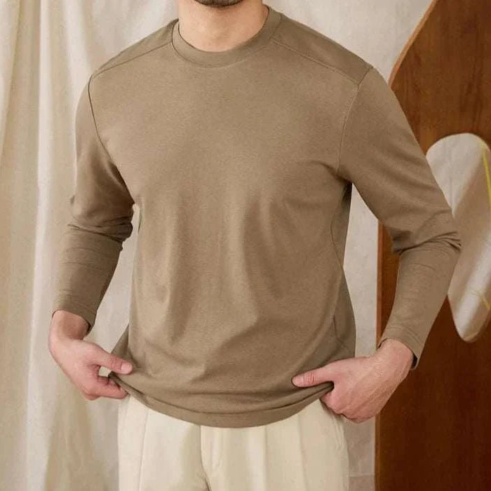 Slim fit smart casual premium sweater in beige color