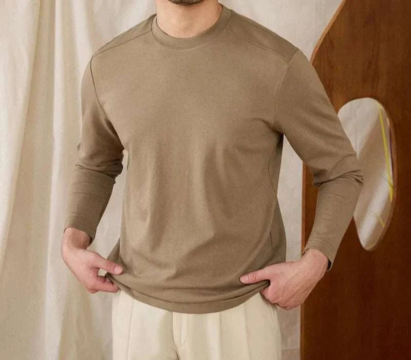 Slim fit smart casual premium sweater in beige color