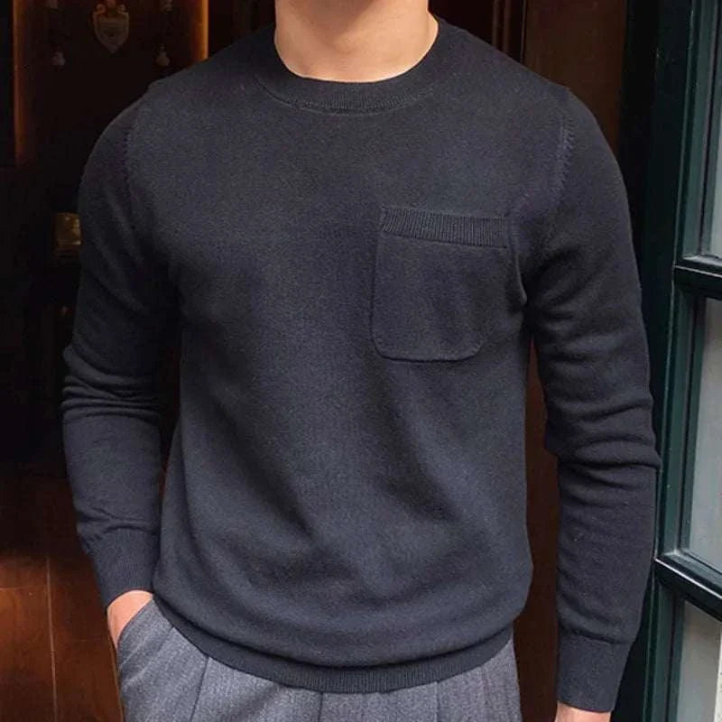 Men's black premium sweater by Antonios, perfect for office wear.
