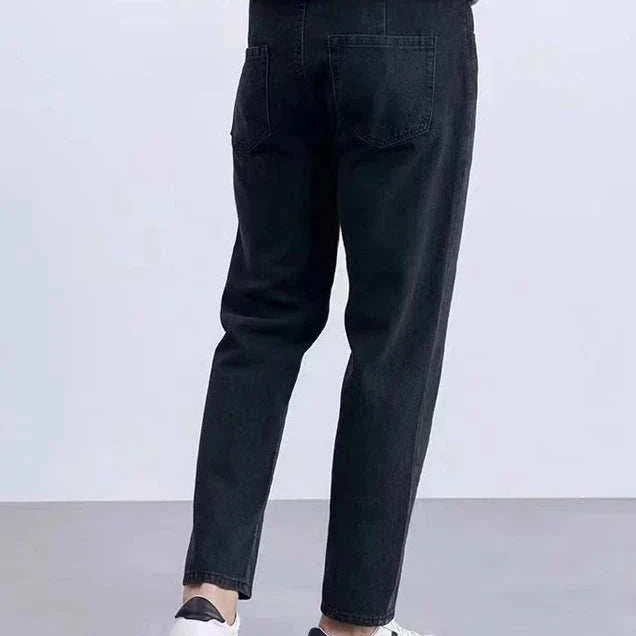 Straight business jeans made of high-quality polyester, suitable for office and casual wear.
