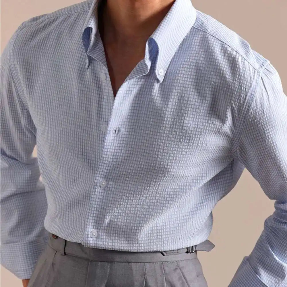 Camisa italiana a cuadros con botones