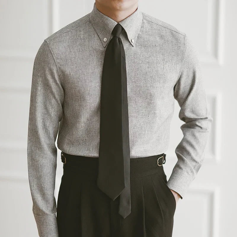 Wrinkle resistant business shirt designer fit for a polished look.