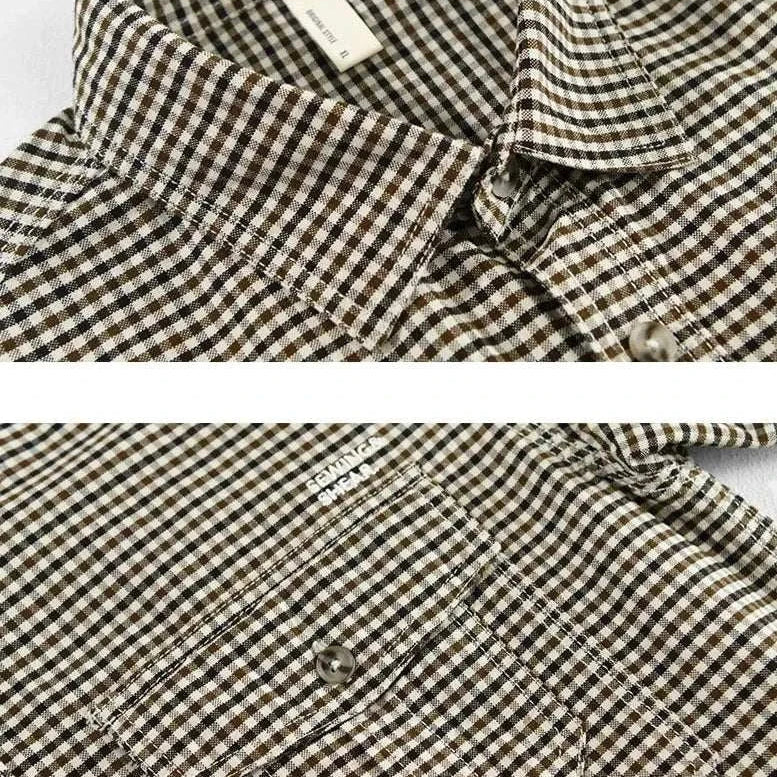 Plaid summer shirt for men, casual and elegant style, cotton material.