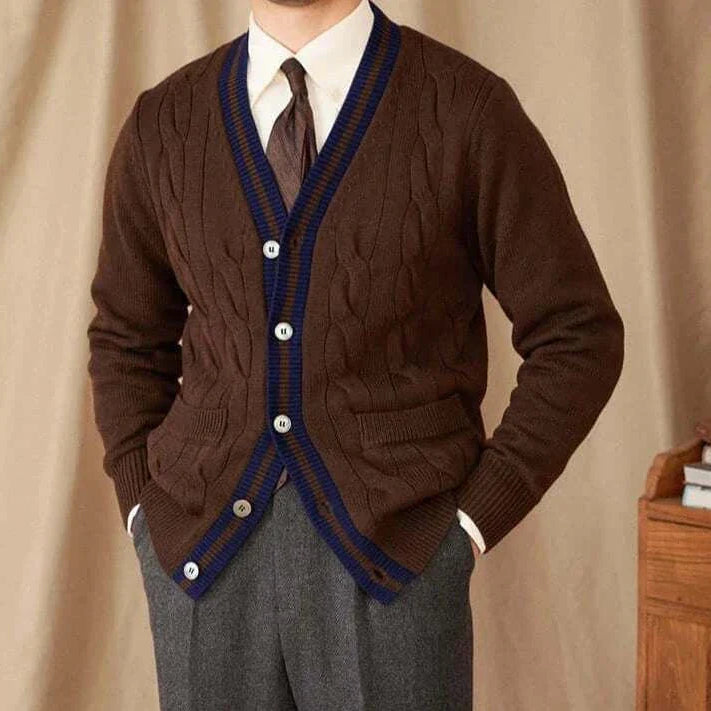 Antonios twisted knit cardigan in vintage Italian style.