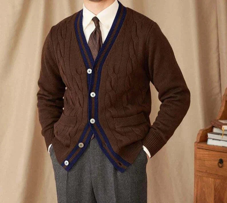 Antonios twisted knit cardigan in vintage Italian style.