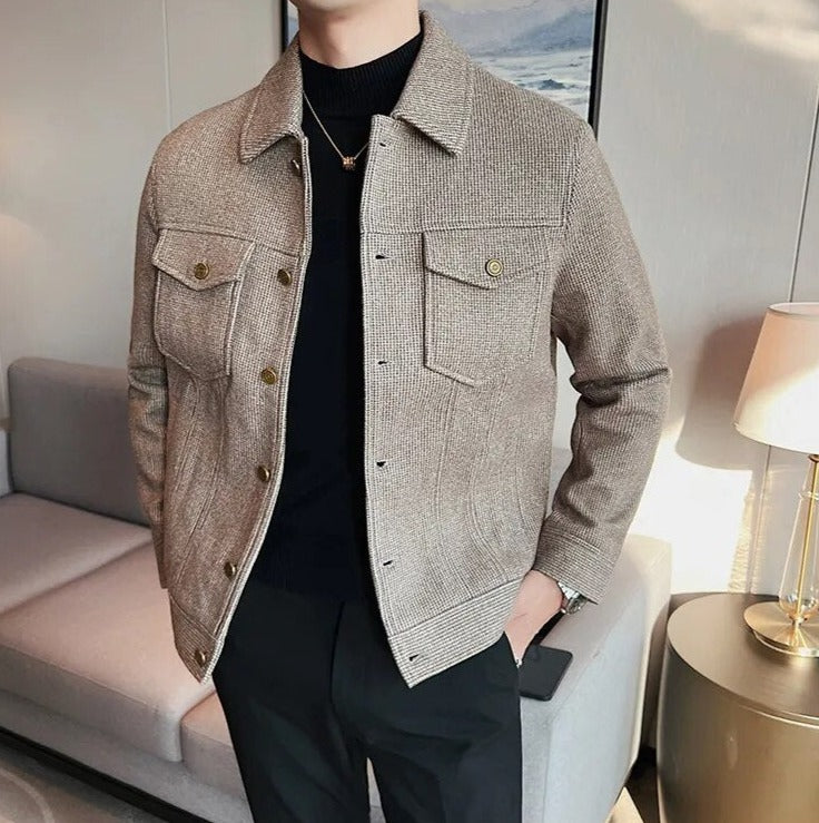 WINT casual jacket, stylish men's outerwear, solid color, elegant design.