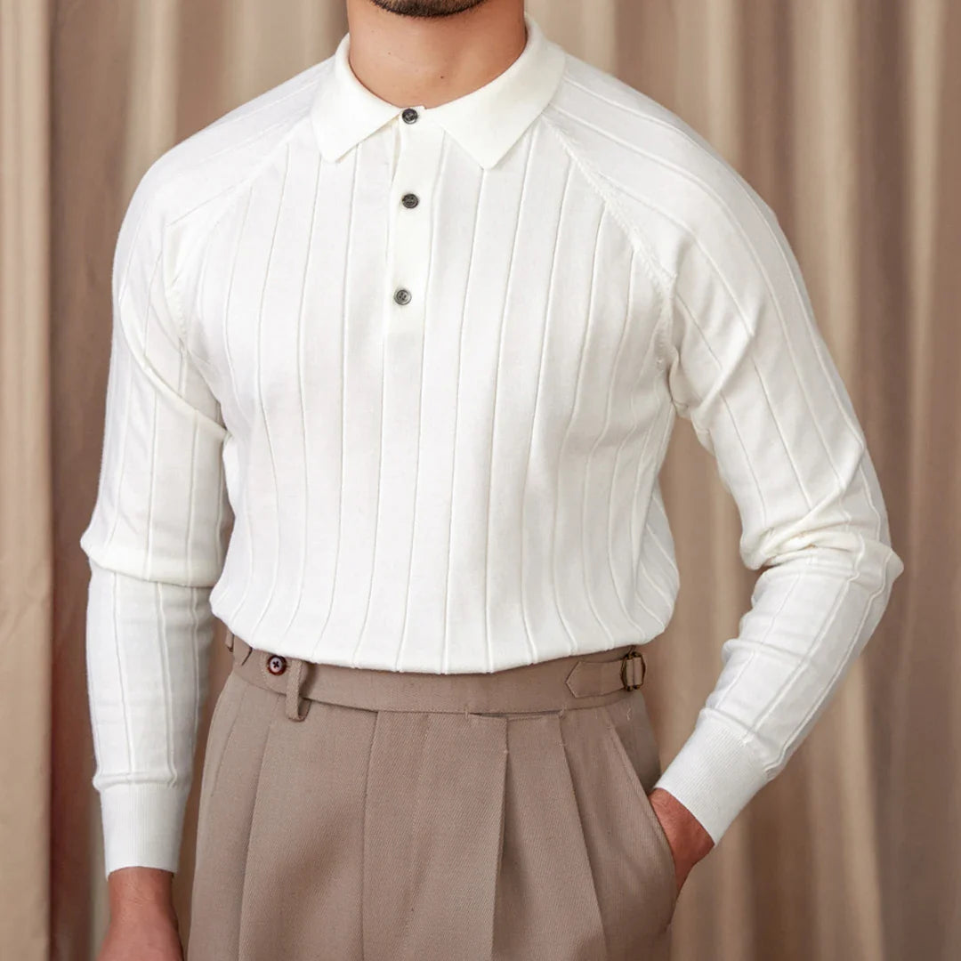 Men's Woolblend Sweater Italian Old Money, cozy and stylish in polyester, perfect fitting.