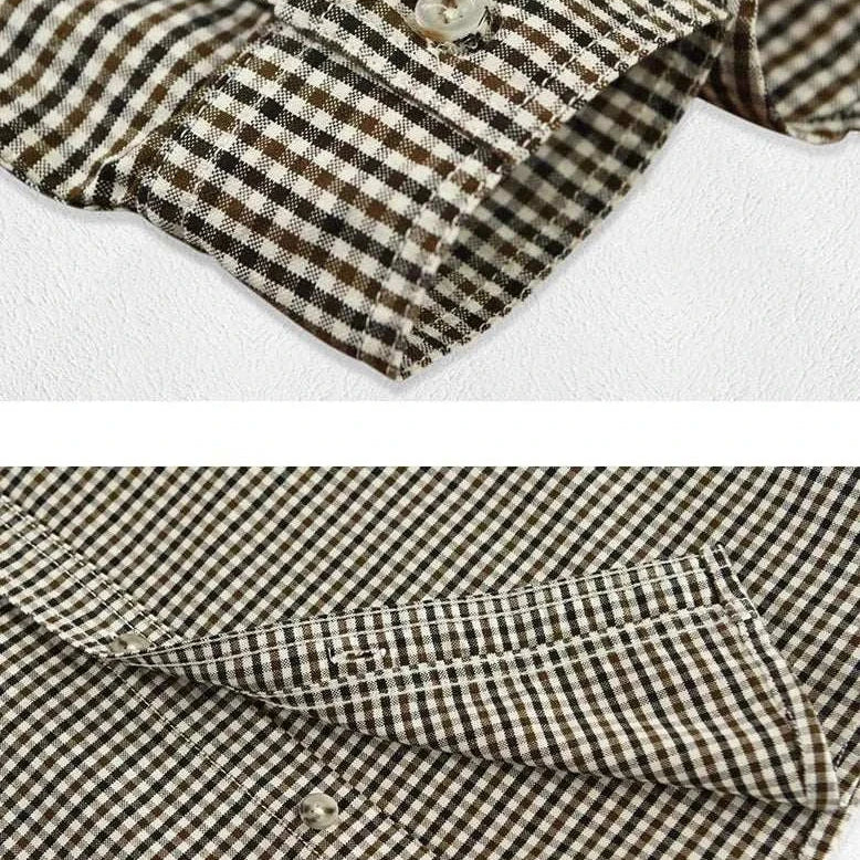 Antonios plaid summer shirt with buttoned sleeve and checkered pattern, ideal for spring and summer.