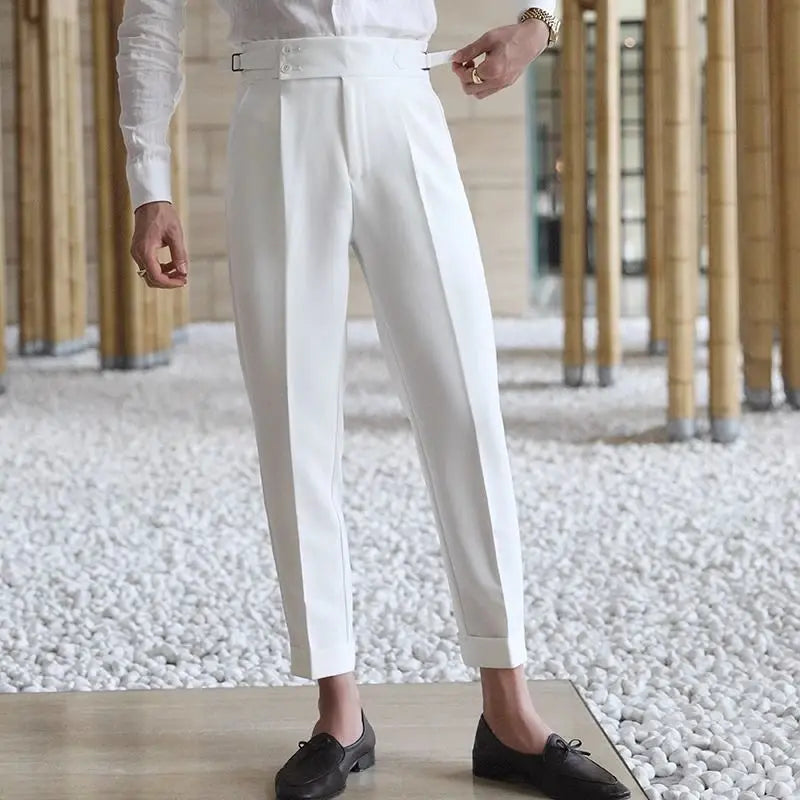 Straight business high-waist trousers