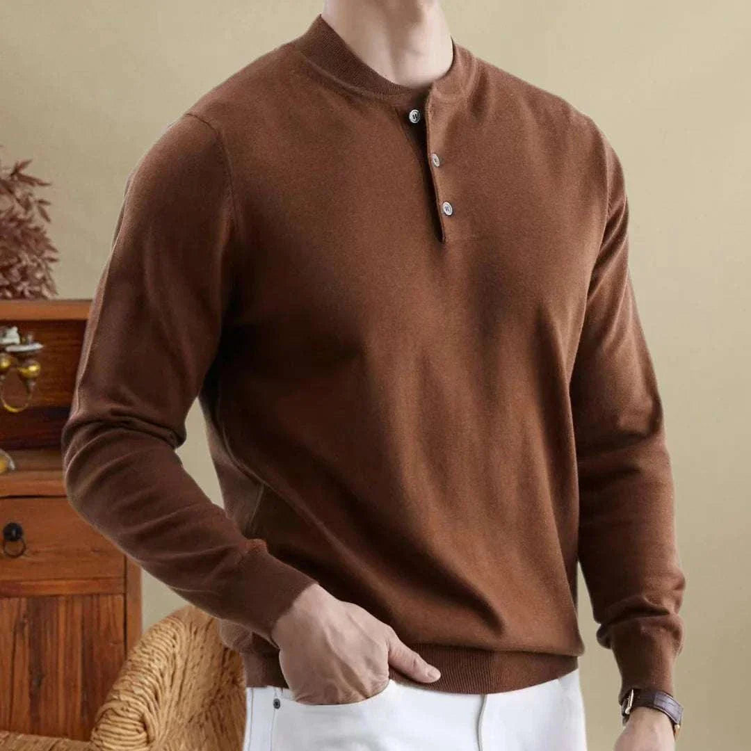 Autumn Korean premium sweater with buttons for men.