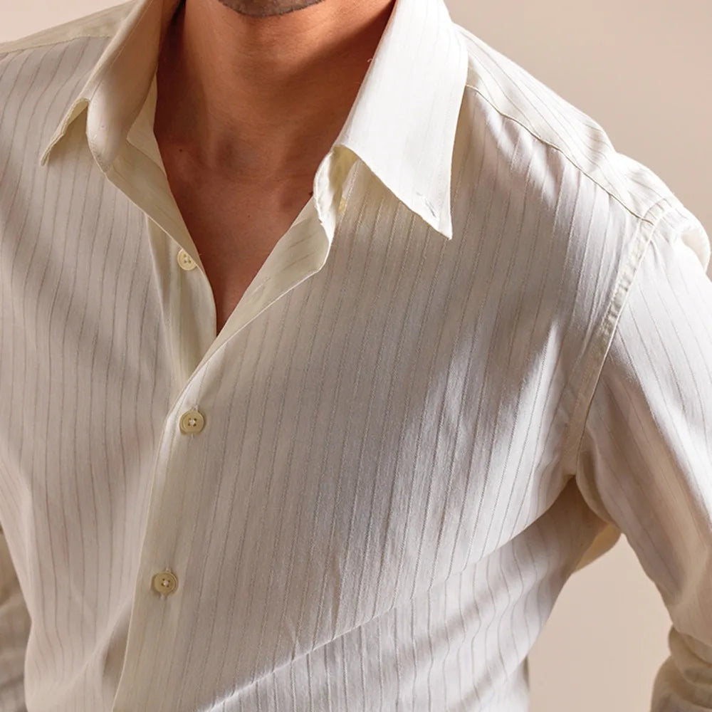 Striped cotton dress shirt