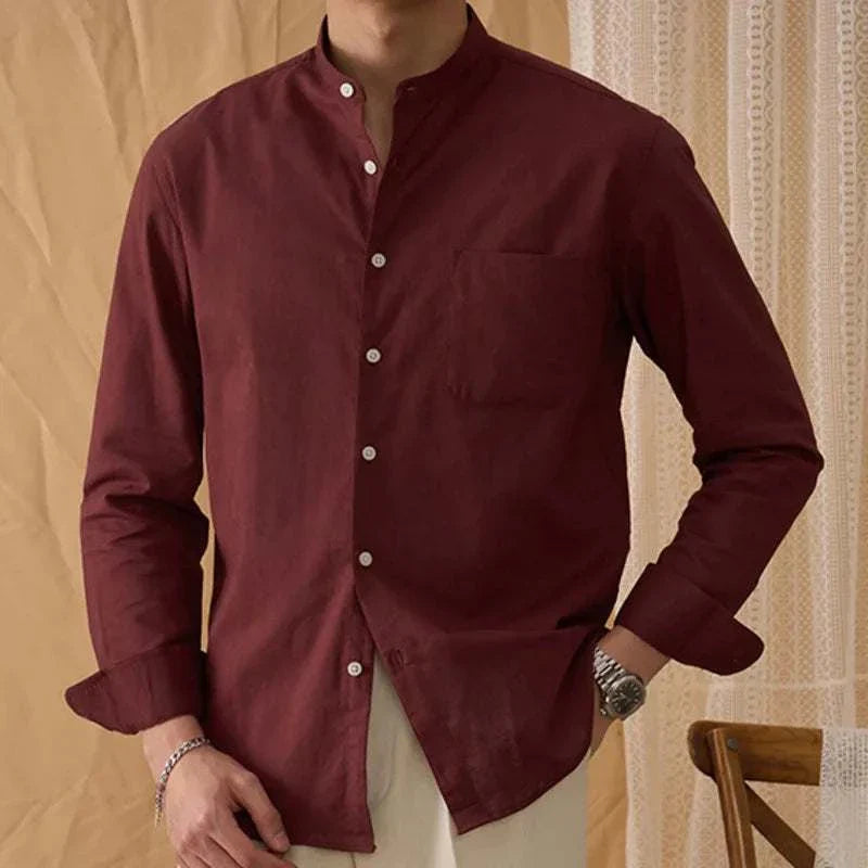 Antonios cotton-linen long sleeve men's shirt, breathable and durable, perfect for any occasion.