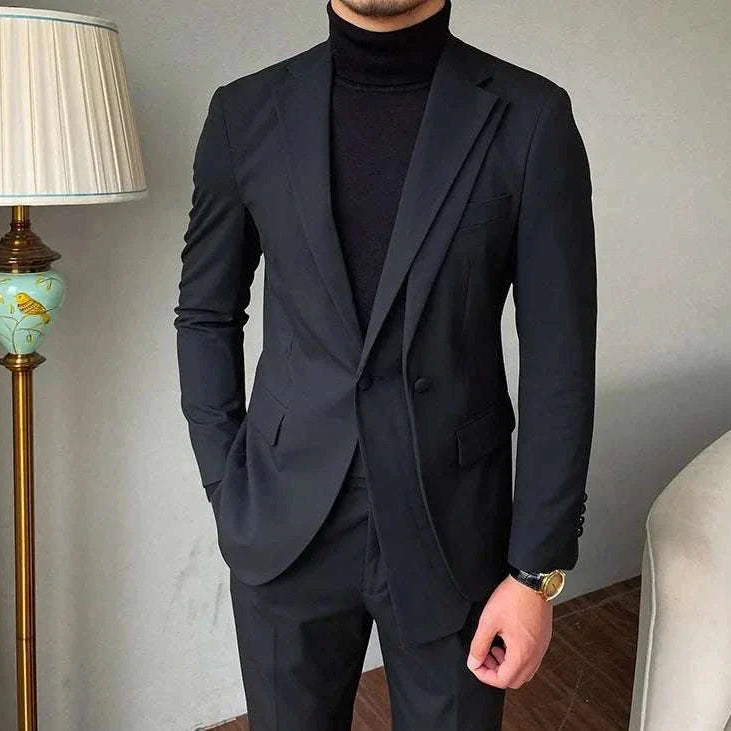 Formal elegant premium 2-piece suit with blazer and pants in a sleek design.