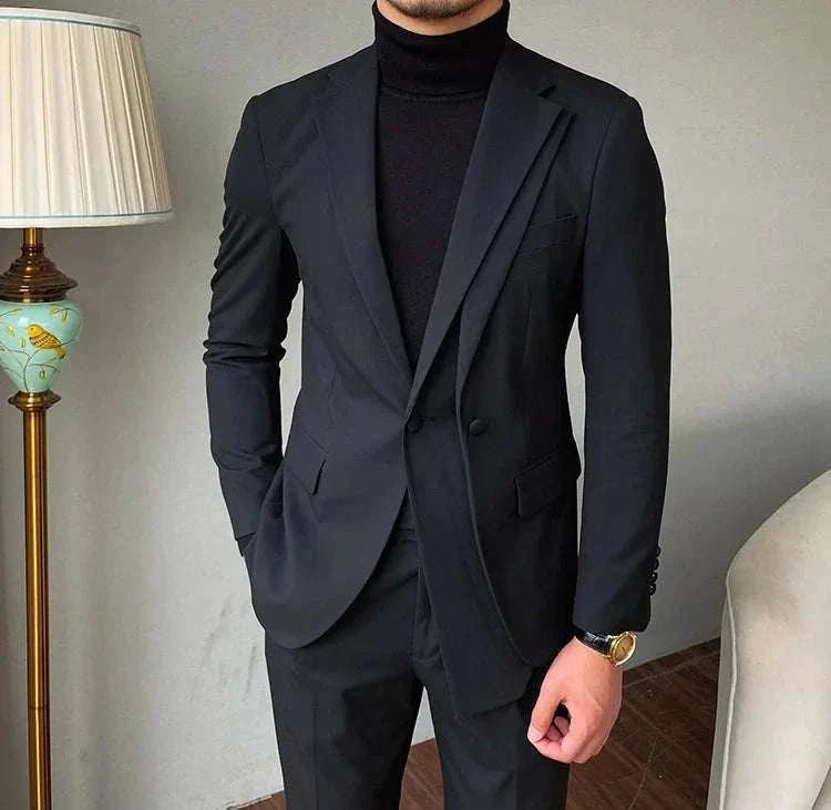 Formal elegant premium 2-piece suit with blazer and pants in a sleek design.