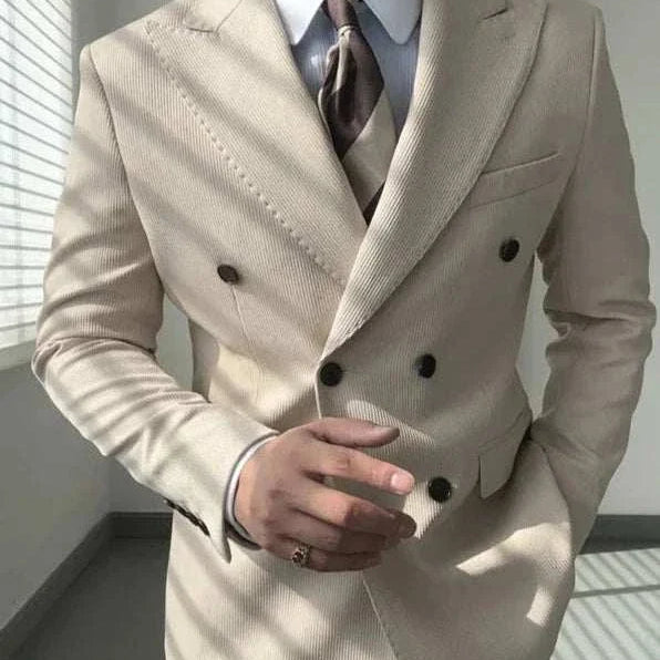 Antonios double breasted suit blazer for men, elegant and stylish.