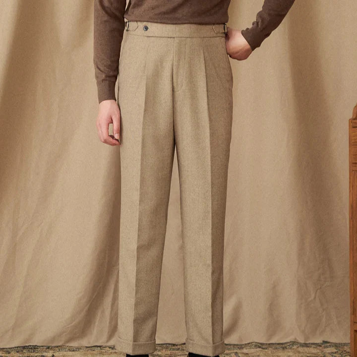 Wool winter Italian trousers for men, featuring luxurious fabric blend, ideal for any occasion.