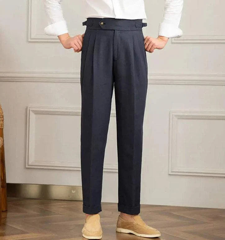 Antonios Naples cotton-linen pants for summer comfort, smart casual style.