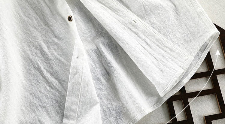 Maurice Solid Shirt in high-quality cotton and linen blend fabric.