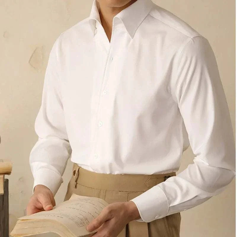 Antonios washed tuxedo shirt for men, stylish office wear.