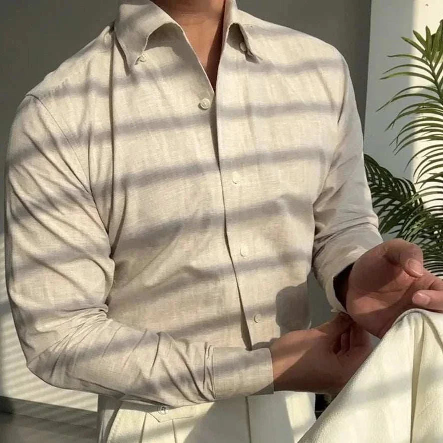 Office suit long sleeve shirt in solid color for men, perfect for all seasons.