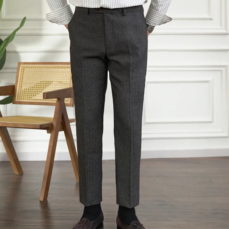 Pantalones de traje de tweed de invierno