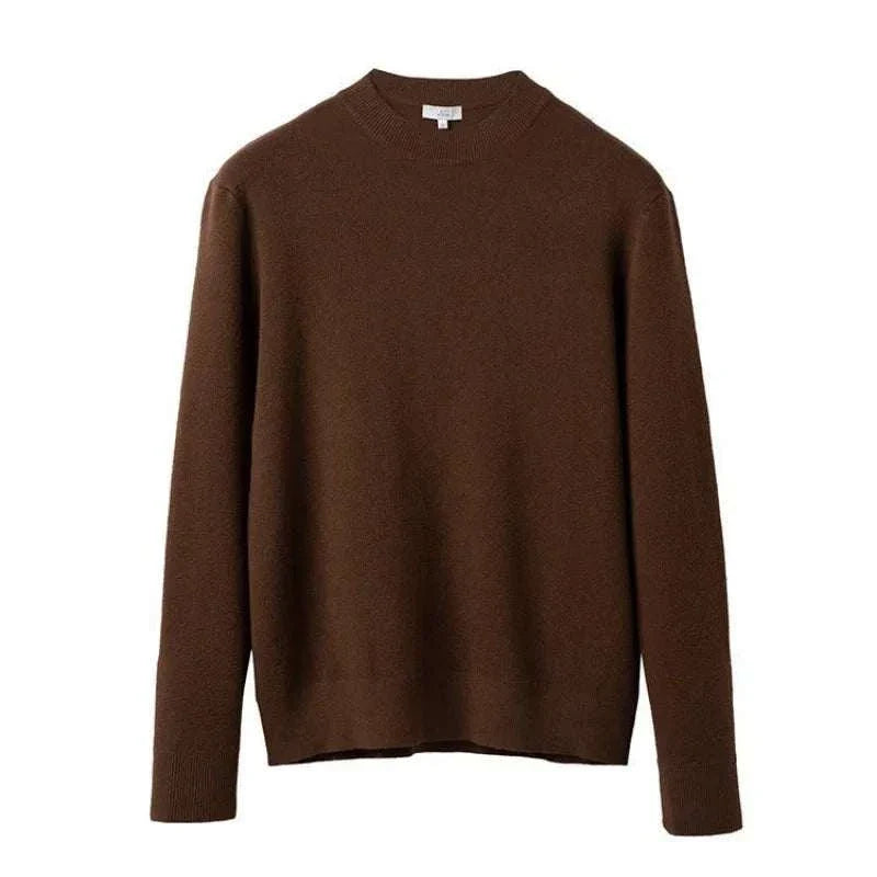 Korean smart casual sweater in brown wool, men's fashion.
