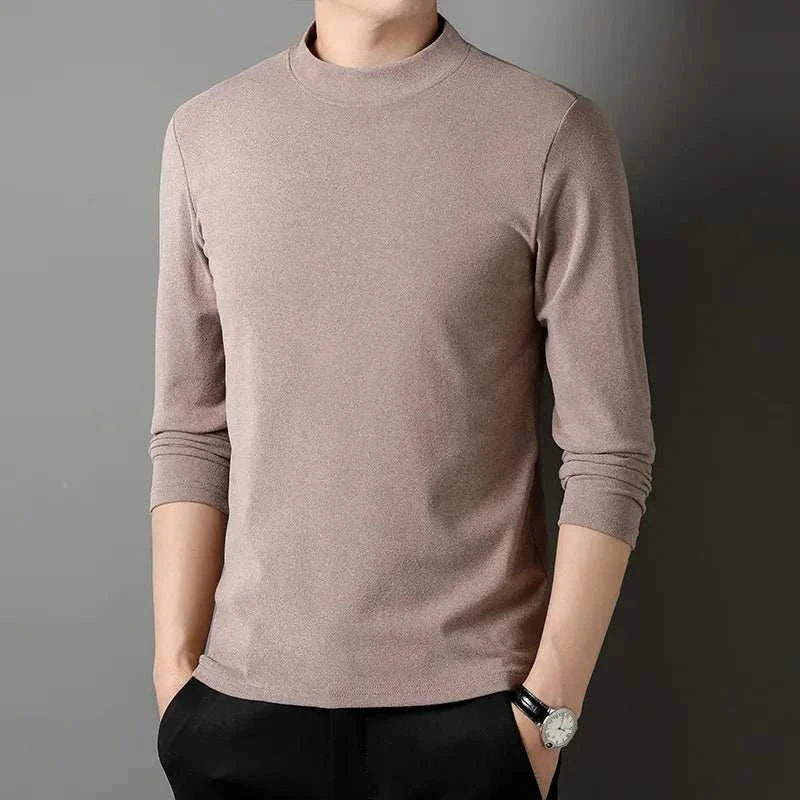 Classic turtleneck sweater for men in solid color, premium quality cotton.