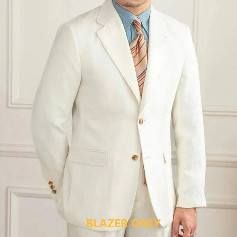 Wedding 2 piece premium suit blazer in white, tailored fit for sophistication.