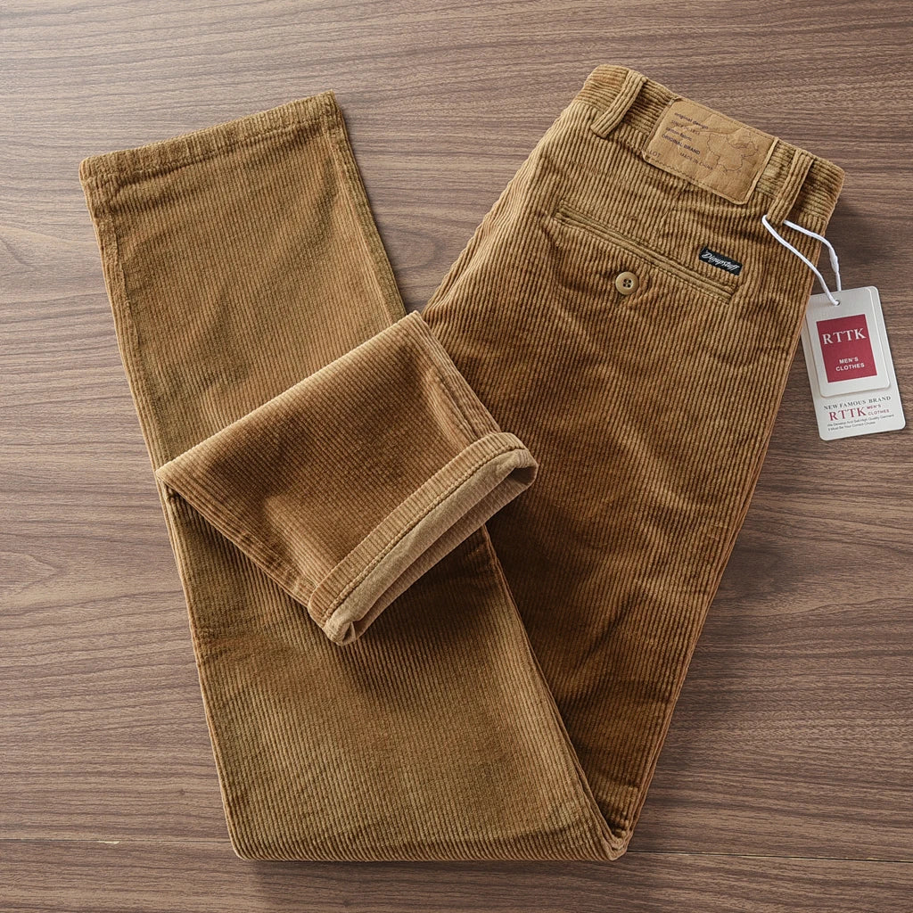 Retro corduroy straight pants