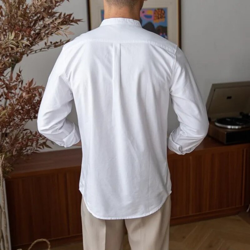 Antonios Casual Pure Cotton Long Sleeve Shirt in white, breathable, smart casual style.